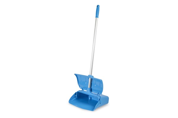 Lobby dust-pan with lid and wheels - Blue picture